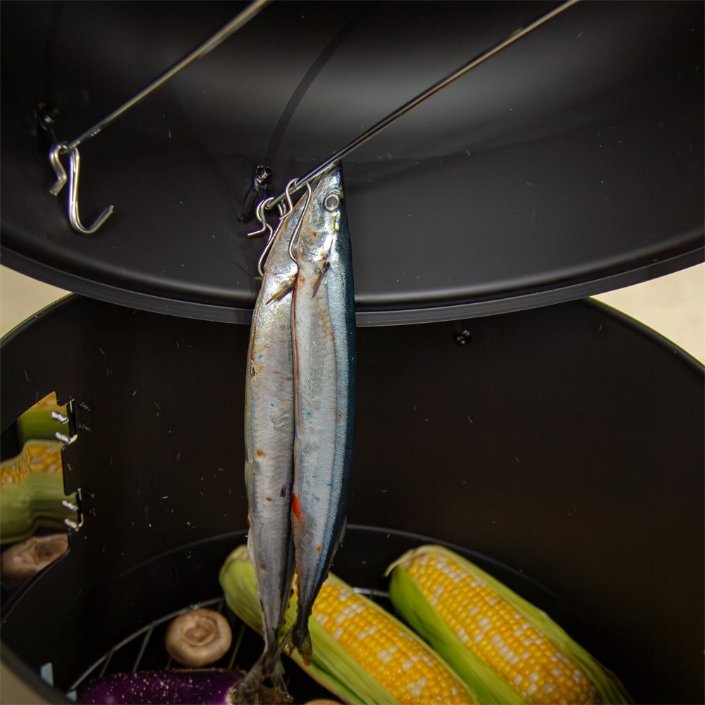 Afumatoare pe carbuni, otel, 40.5 x 84.5 cm, negru