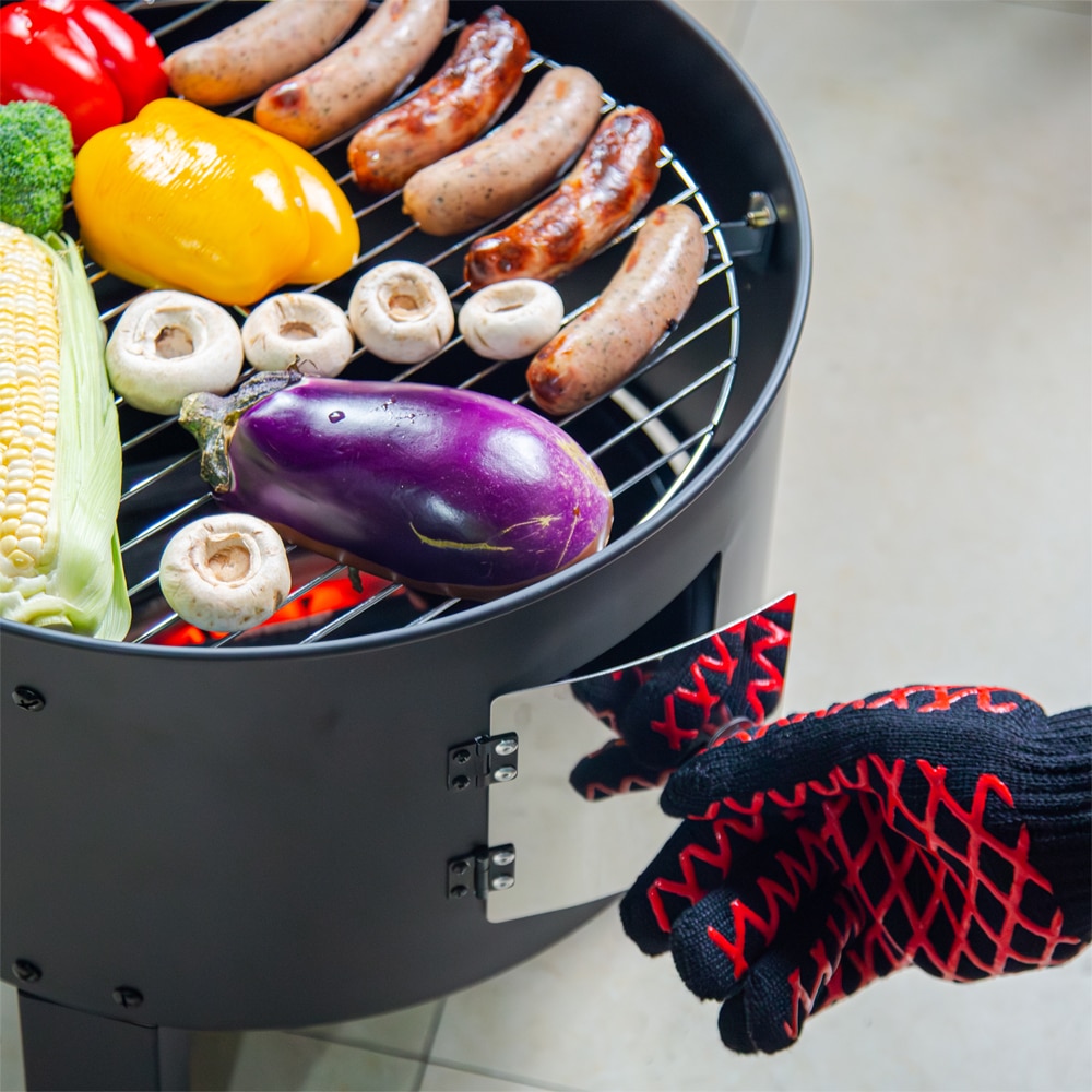 Afumatoare pe carbuni, otel, 40.5 x 84.5 cm, negru