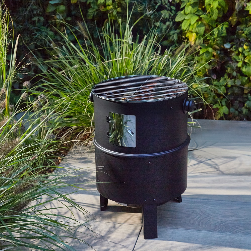 Afumatoare pe carbuni, otel, 40.5 x 84.5 cm, negru