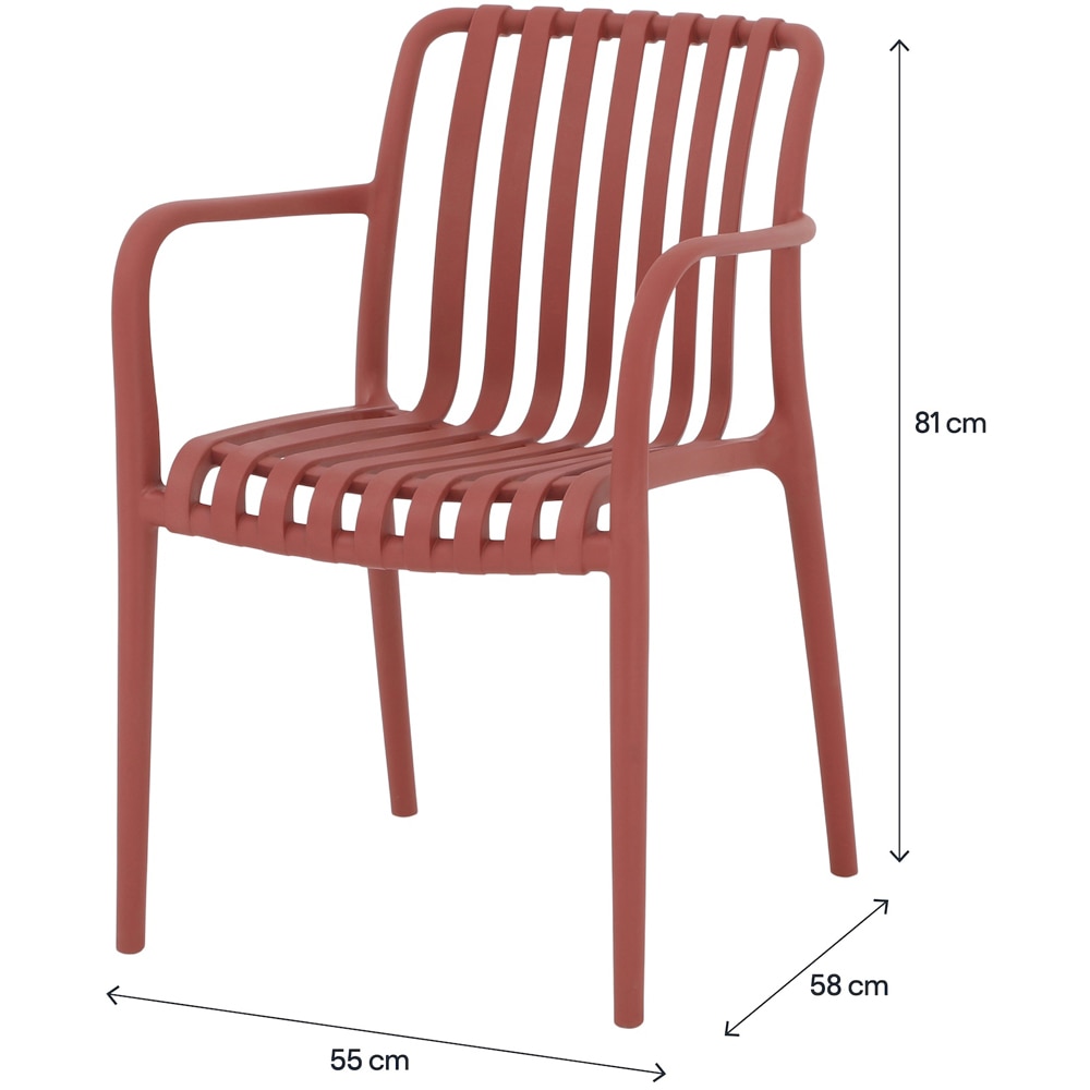 Scaun terasa Timbo, plastic, 55 x 58 x 81 cm, rosu