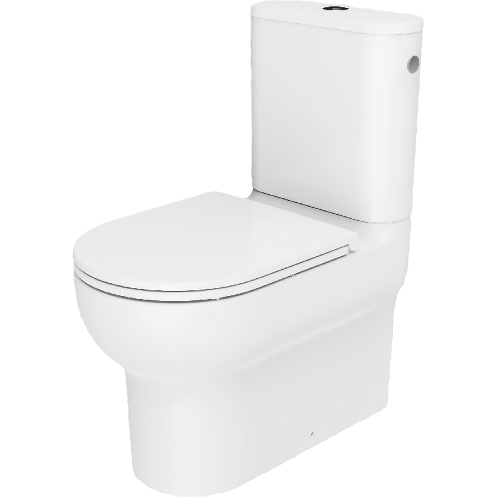 Set vas WC GOODHOME Cavally C832BP832L, ceramica, evacuare orizontala, rezervor 3-4.5 l, capac SoftClose, alb