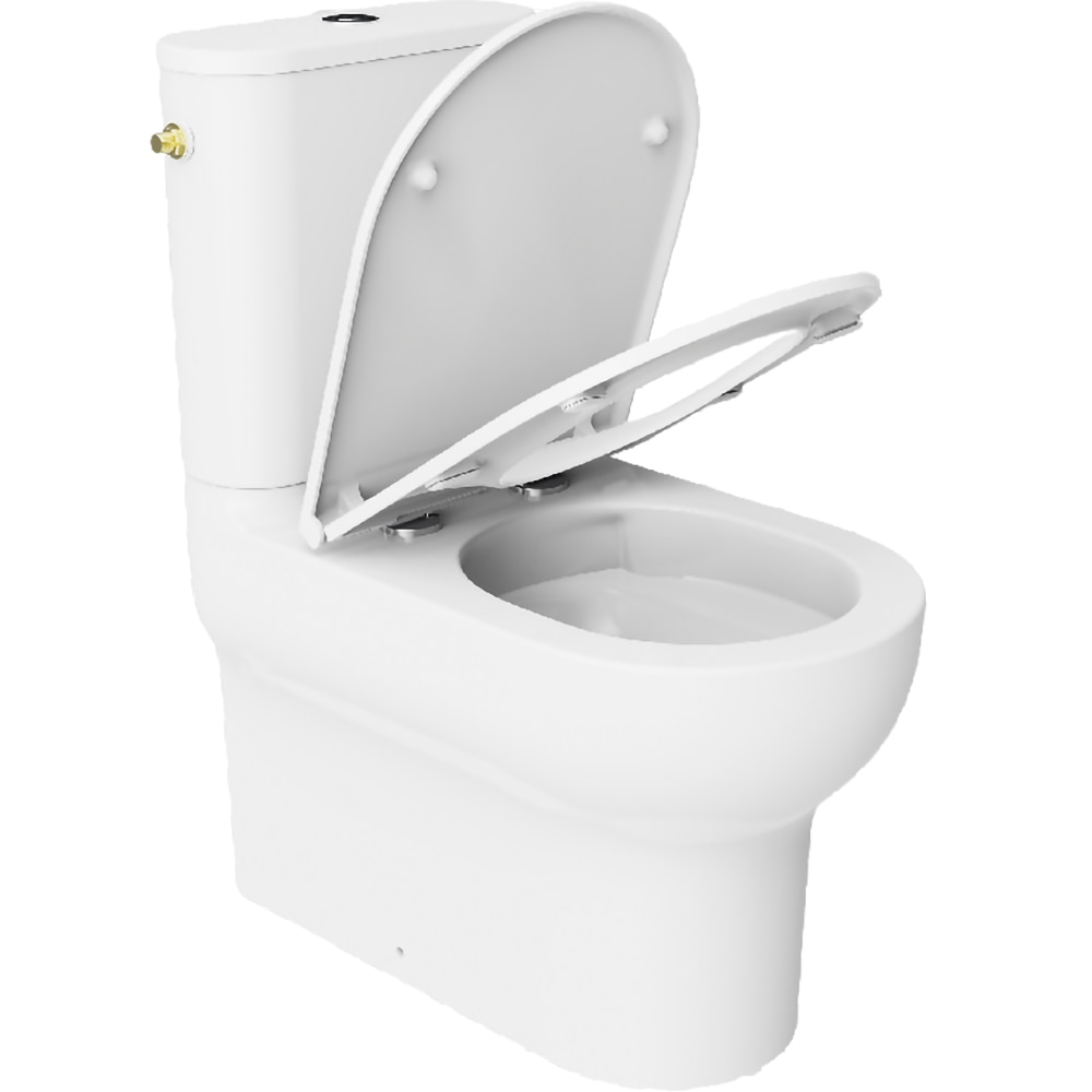 Set vas WC GOODHOME Cavally C832BP832L, ceramica, evacuare orizontala, rezervor 3-4.5 l, capac SoftClose, alb