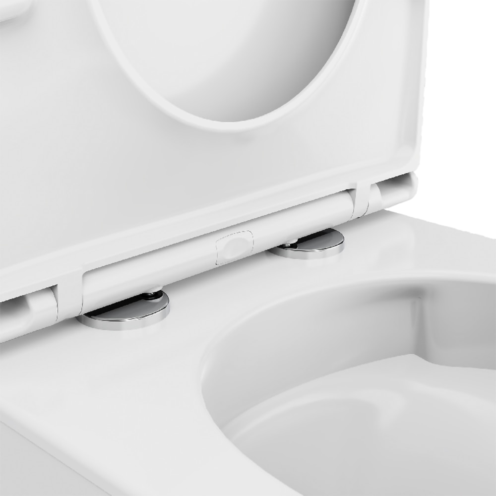 Set vas WC GOODHOME Cavally C832BP832L, ceramica, evacuare orizontala, rezervor 3-4.5 l, capac SoftClose, alb