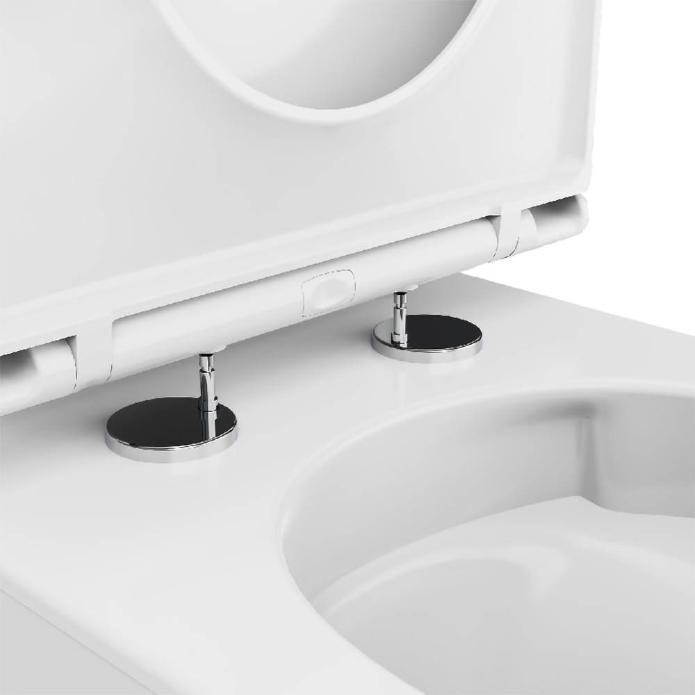 Set vas WC GOODHOME Cavally C832BP832L, ceramica, evacuare orizontala, rezervor 3-4.5 l, capac SoftClose, alb