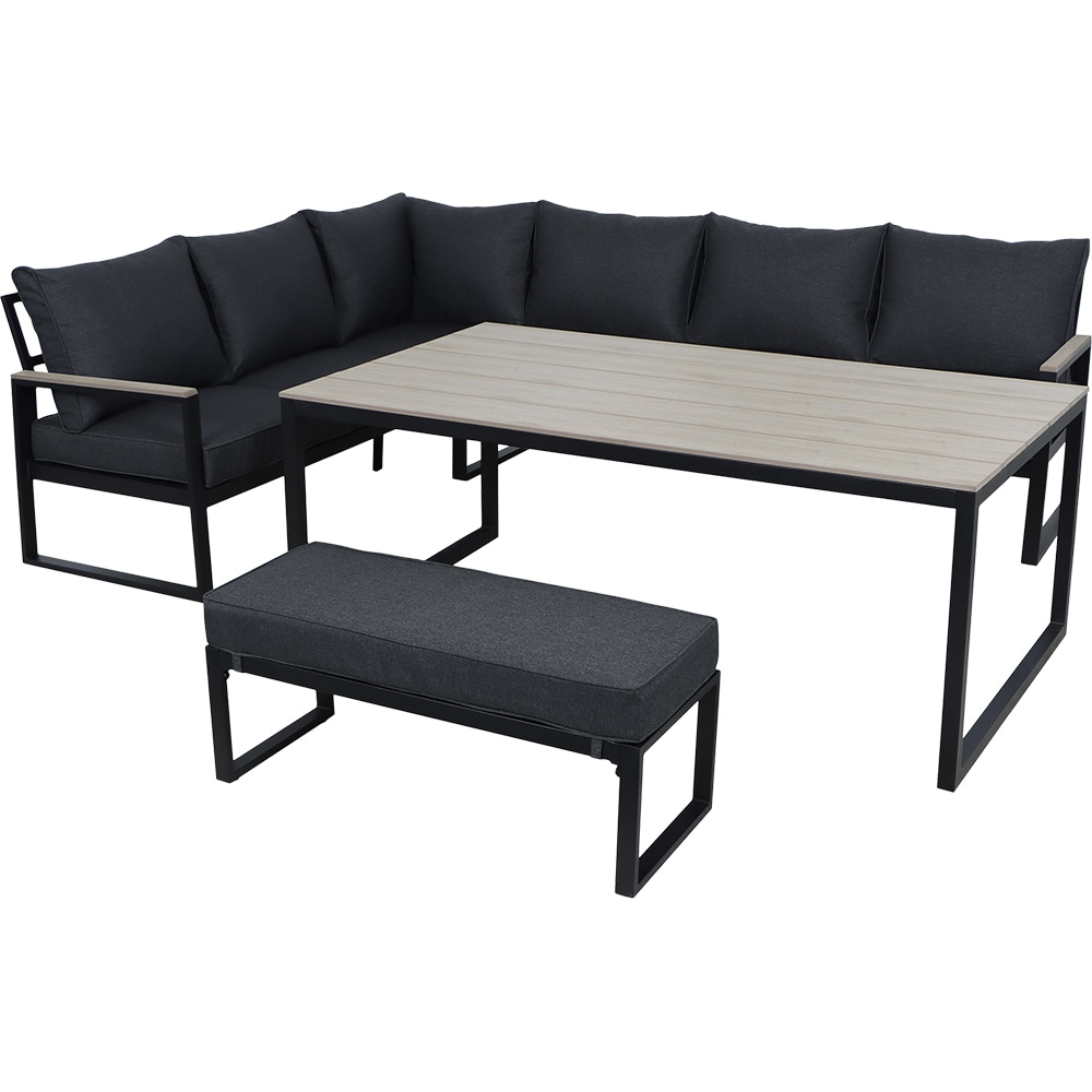 Set mobilier gradina GOODHOME Aconite, 3 piese, negru