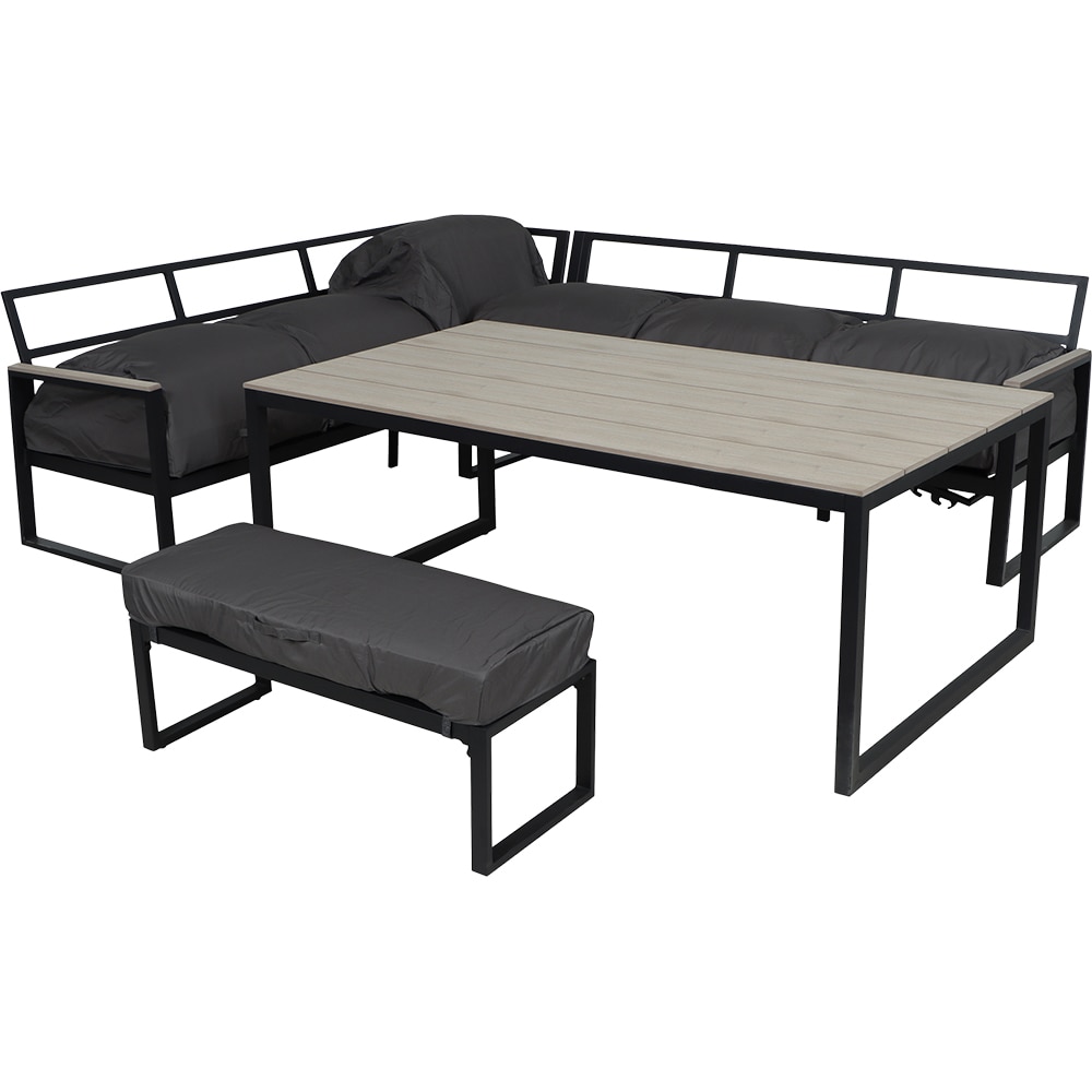 Set mobilier gradina GOODHOME Aconite, 3 piese, negru