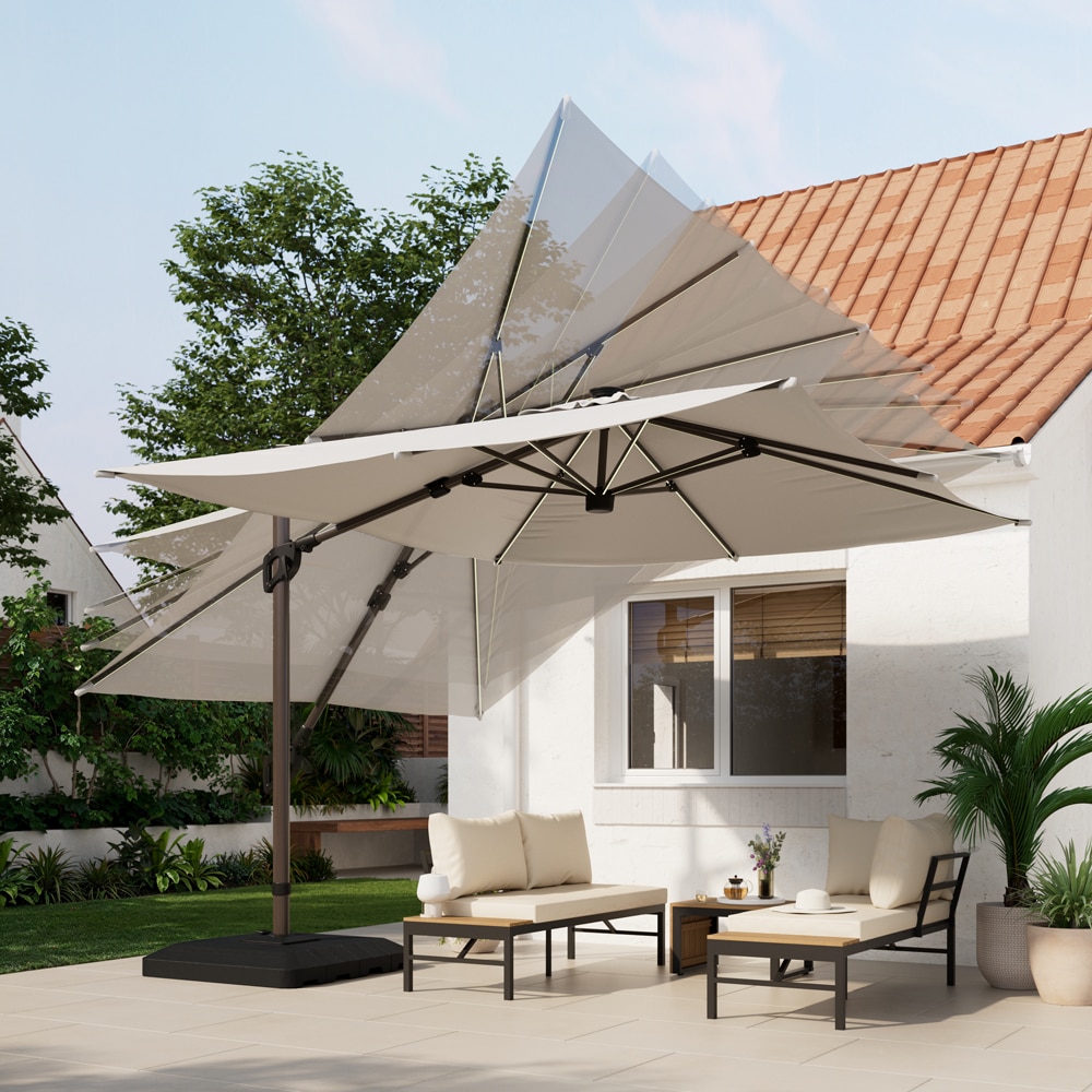 Umbrela de exterior GOODHOME Corby, 3 x 3m, alb