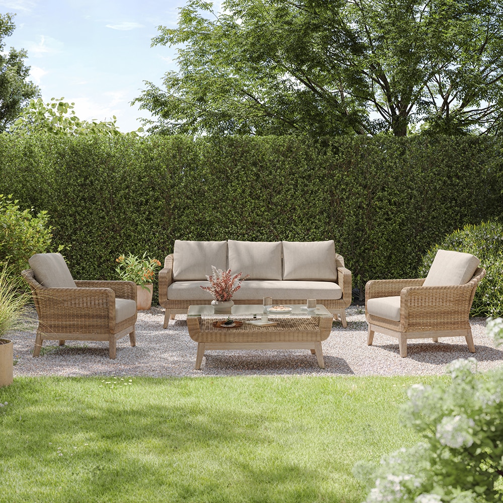 Set mobilier gradina GOODHOME Calora, 5 piese, crem