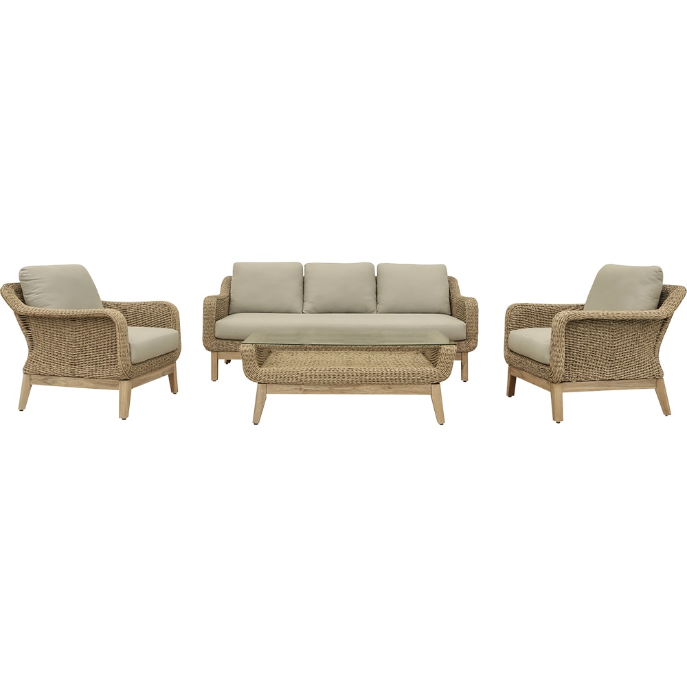 Set mobilier gradina GOODHOME Calora, 5 piese, crem