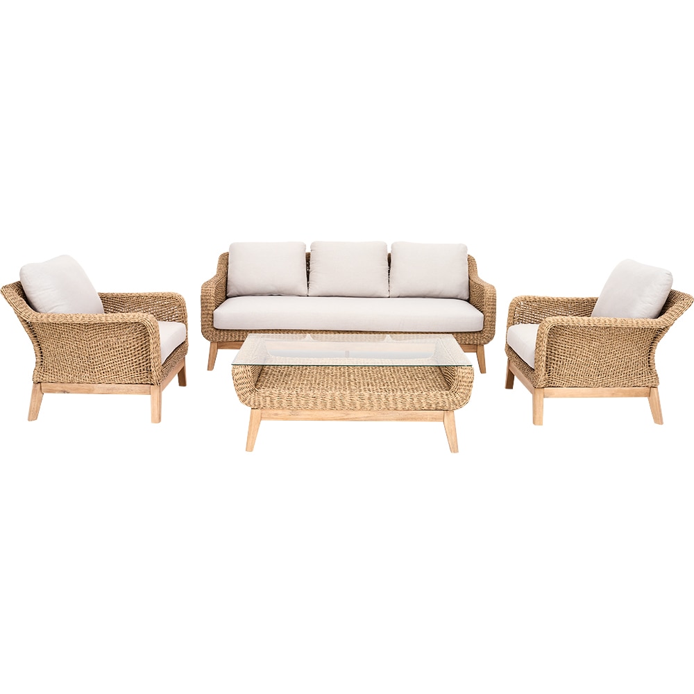 Set mobilier gradina GOODHOME Calora, 5 piese, crem