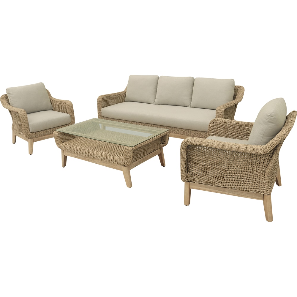 Set mobilier gradina GOODHOME Calora, 5 piese, crem