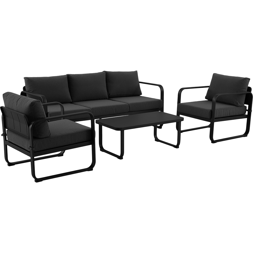 Set mobilier gradina GOODHOME Osma, 4 piese, negru