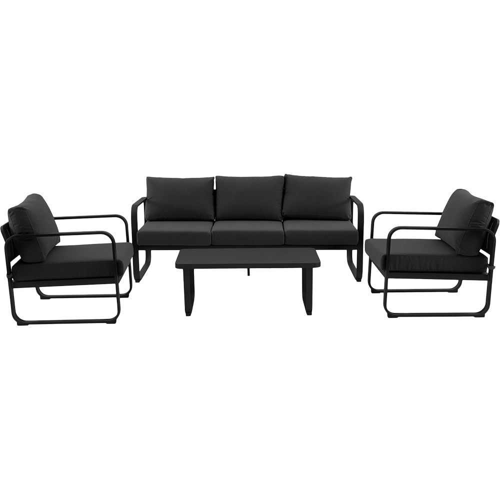 Set mobilier gradina GOODHOME Osma, 4 piese, negru