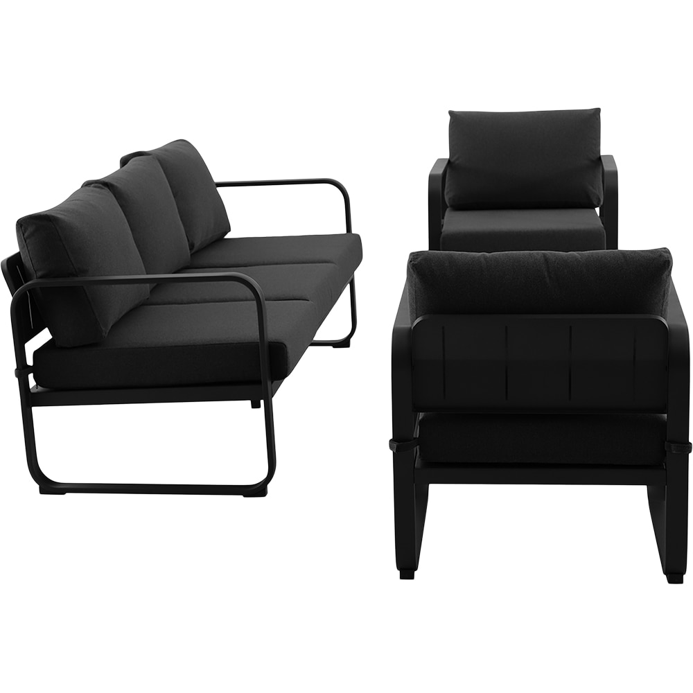 Set mobilier gradina GOODHOME Osma, 4 piese, negru