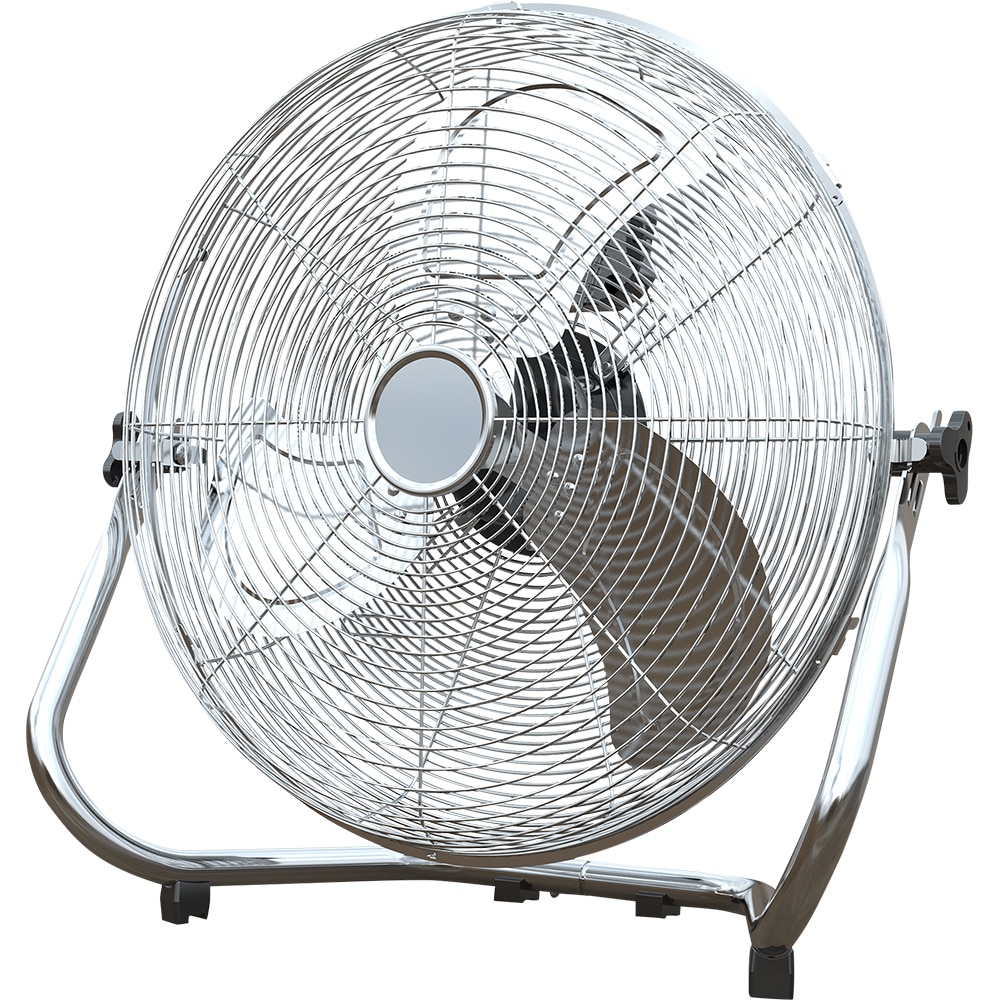 Ventilator industrial de podea, 3 trepte viteza, 45cm, 120W, crom