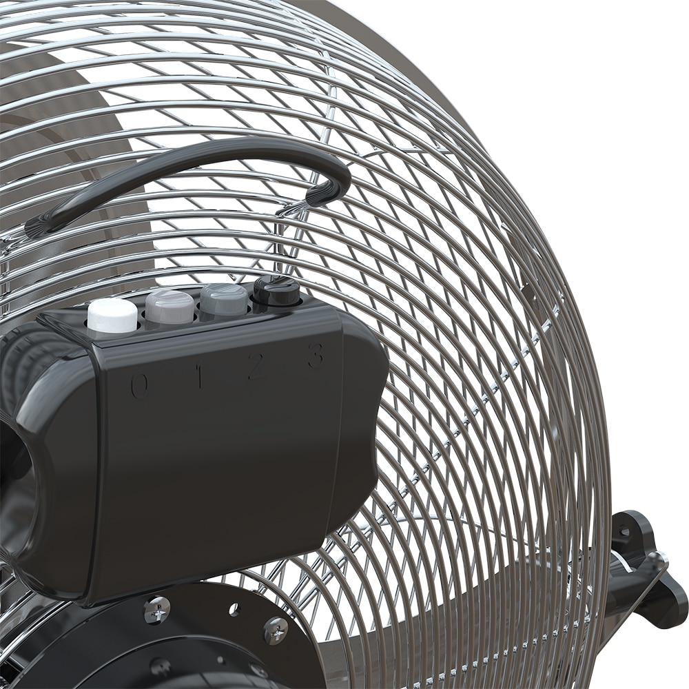 Ventilator industrial de podea, 3 trepte viteza, 45cm, 120W, crom