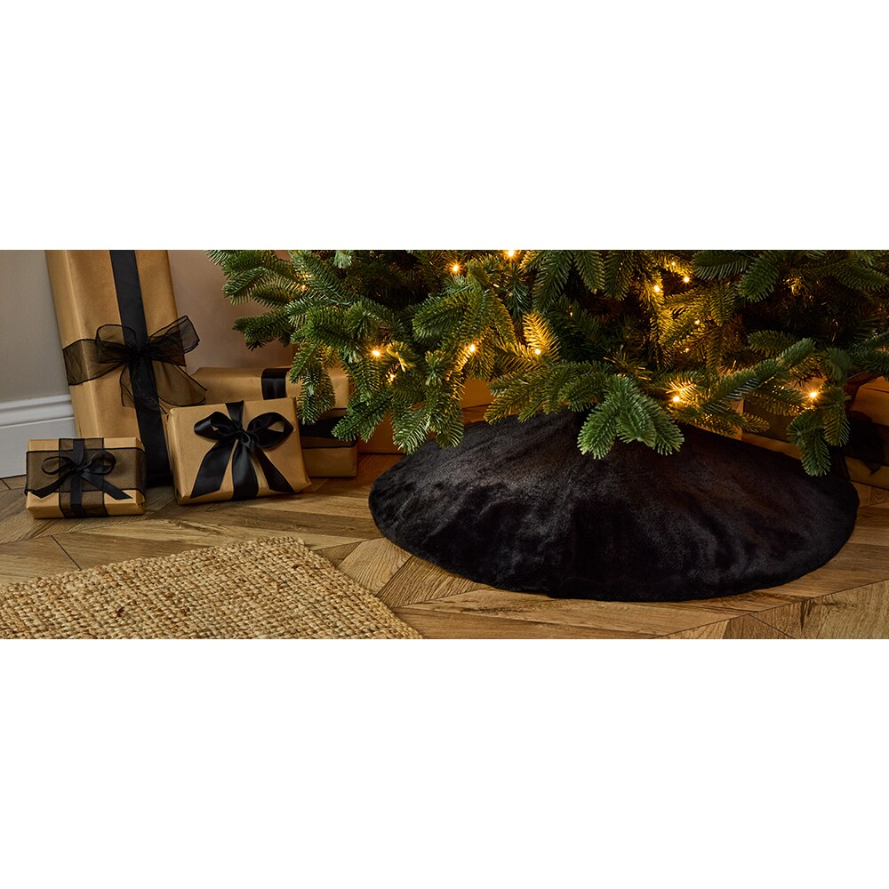 Masca suport brad, blana sintetica, 75 cm, negru