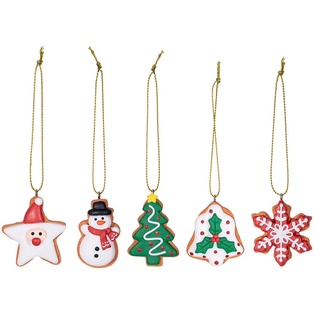 Set 5 decoratiuni Craciun, multicolor