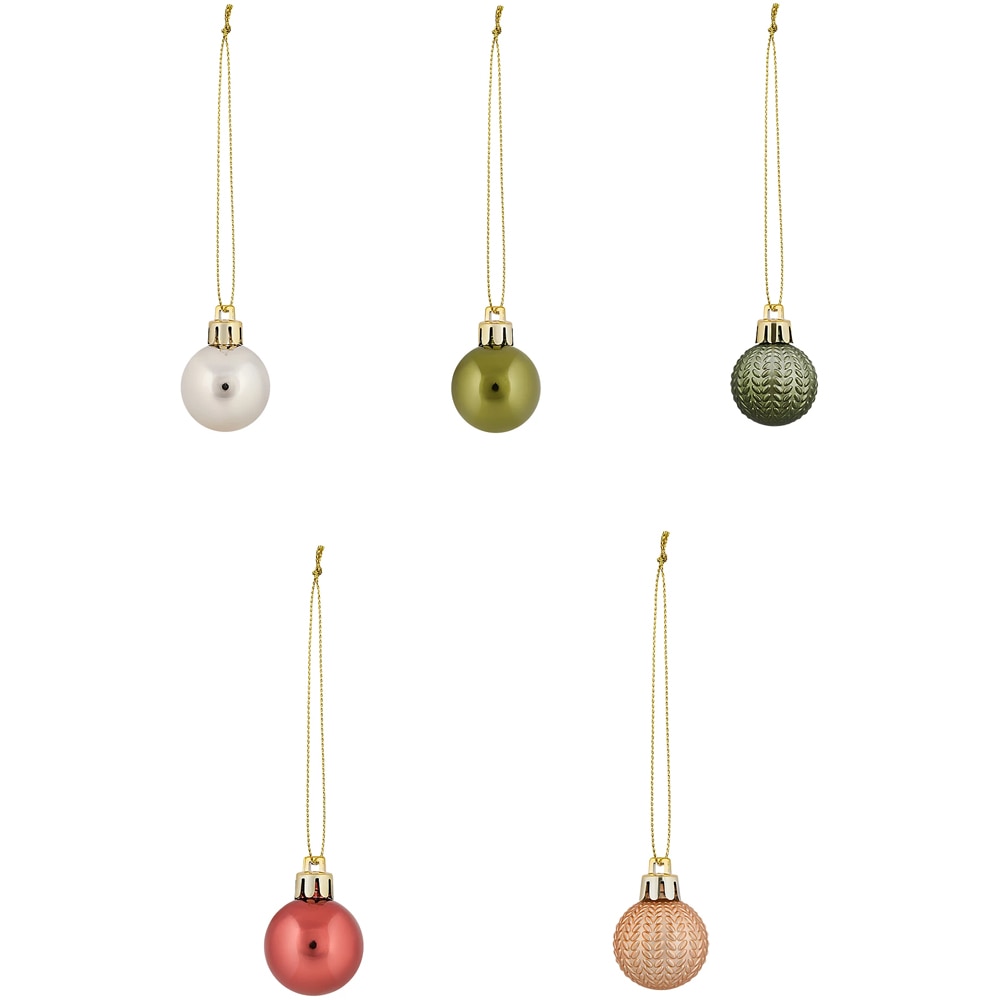 Set globuri brad, 20 bucati, multicolor