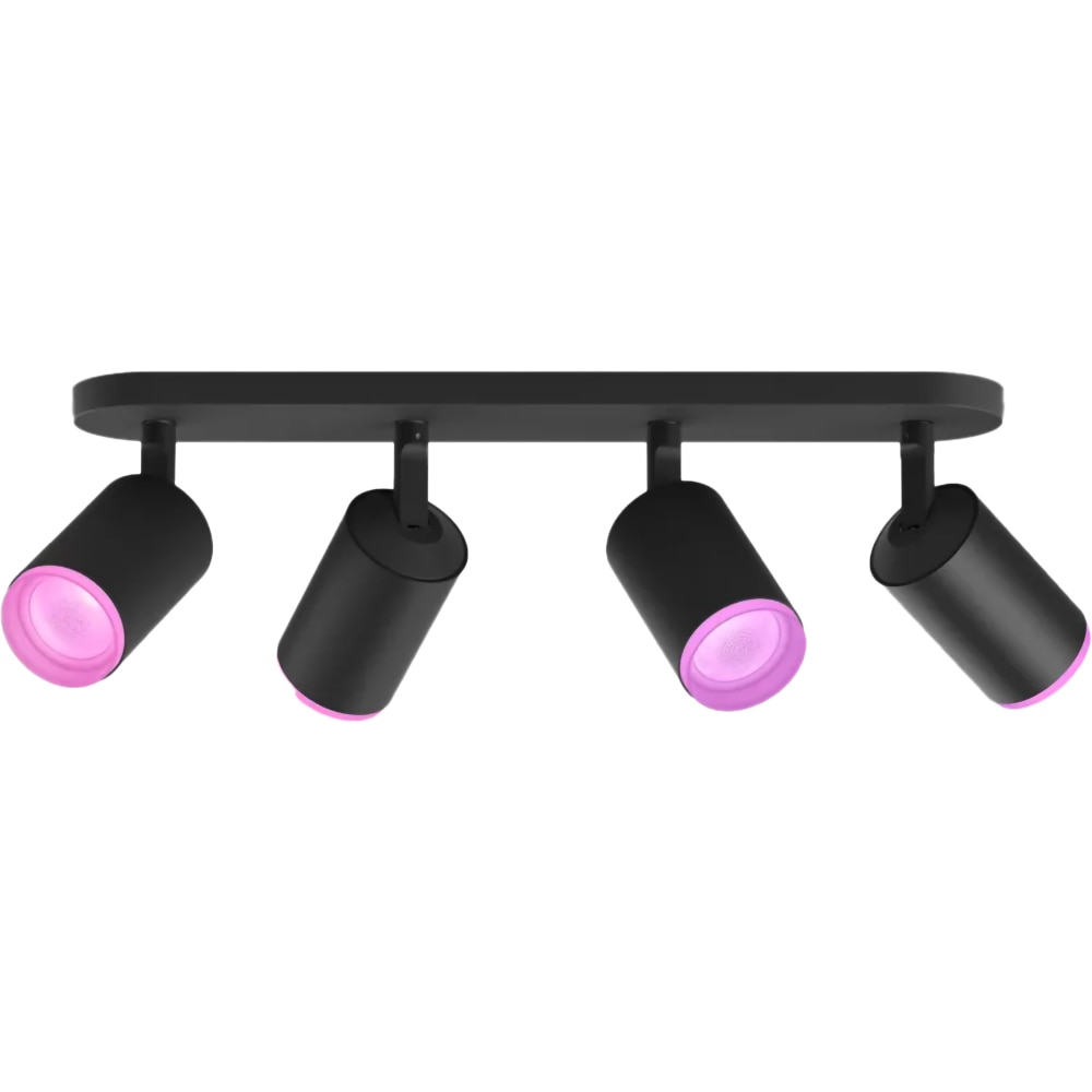 Spot LED smart PHILIPS HUE Fugato, 4 x 5.7W, 1400lm, IP20, negru