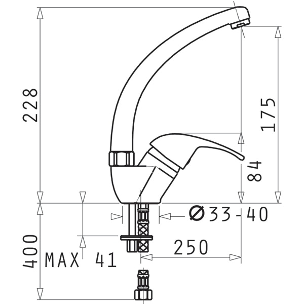 Baterie bucatarie PYRAMIS Ossia, alama, alb