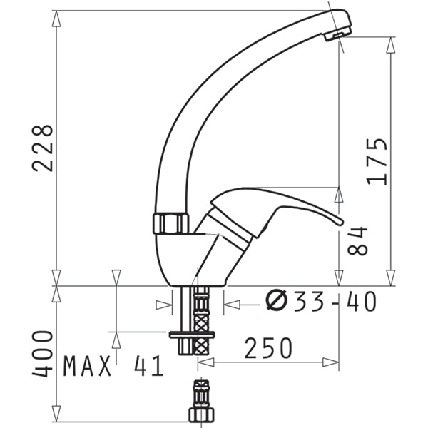 Baterie bucatarie PYRAMIS Ossia, alama, grey