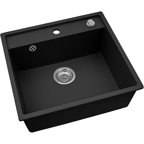 Chiuveta bucatarie PYRAMIS Altexia 1B 70099301, 1 cuva, compozit granit, negru