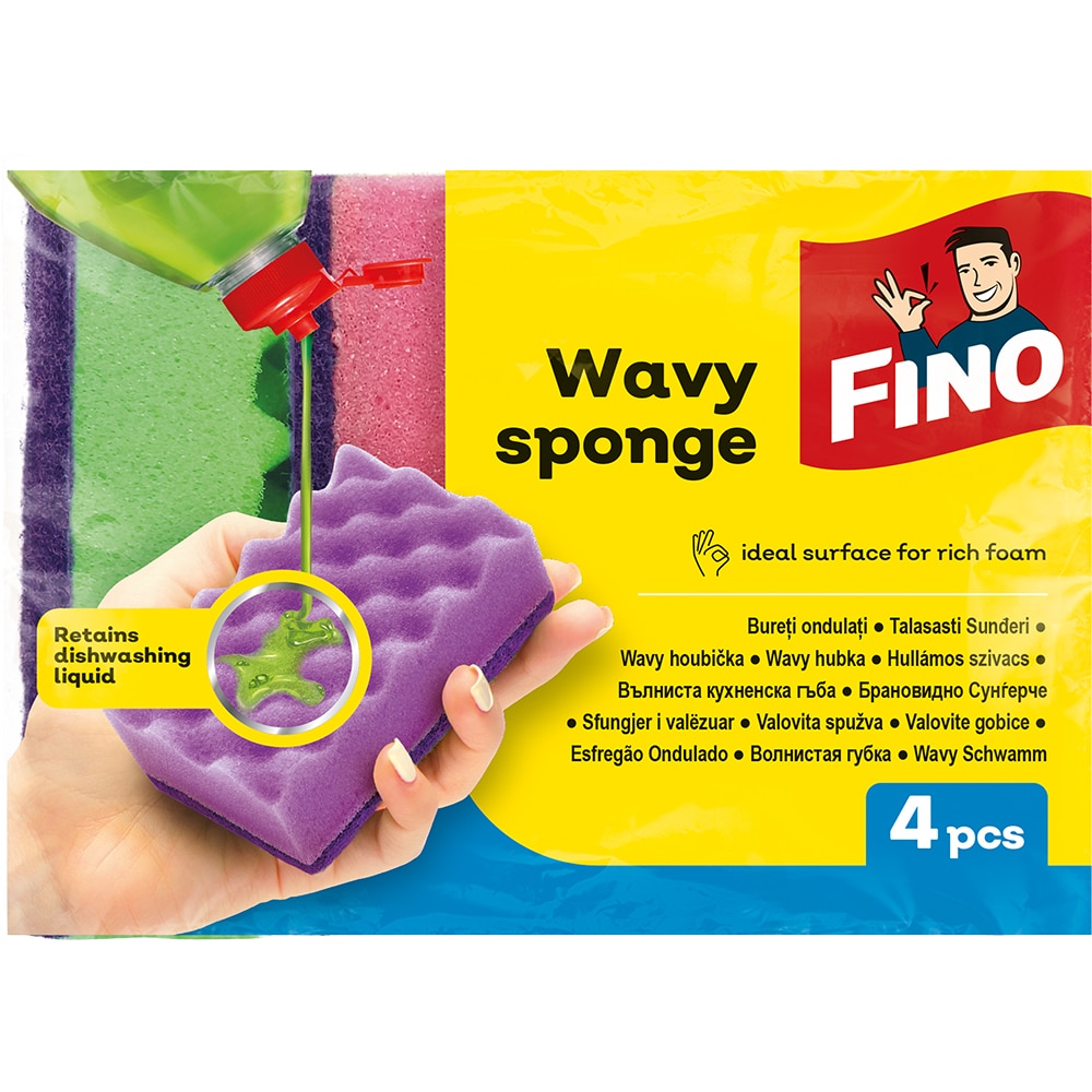 Burete de vase ondulat FINO, 4 bucati