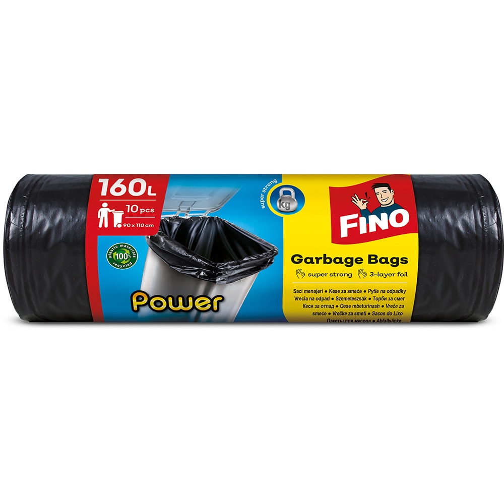 Saci menajeri FINO Power, 10 bucati, 160 l, negru