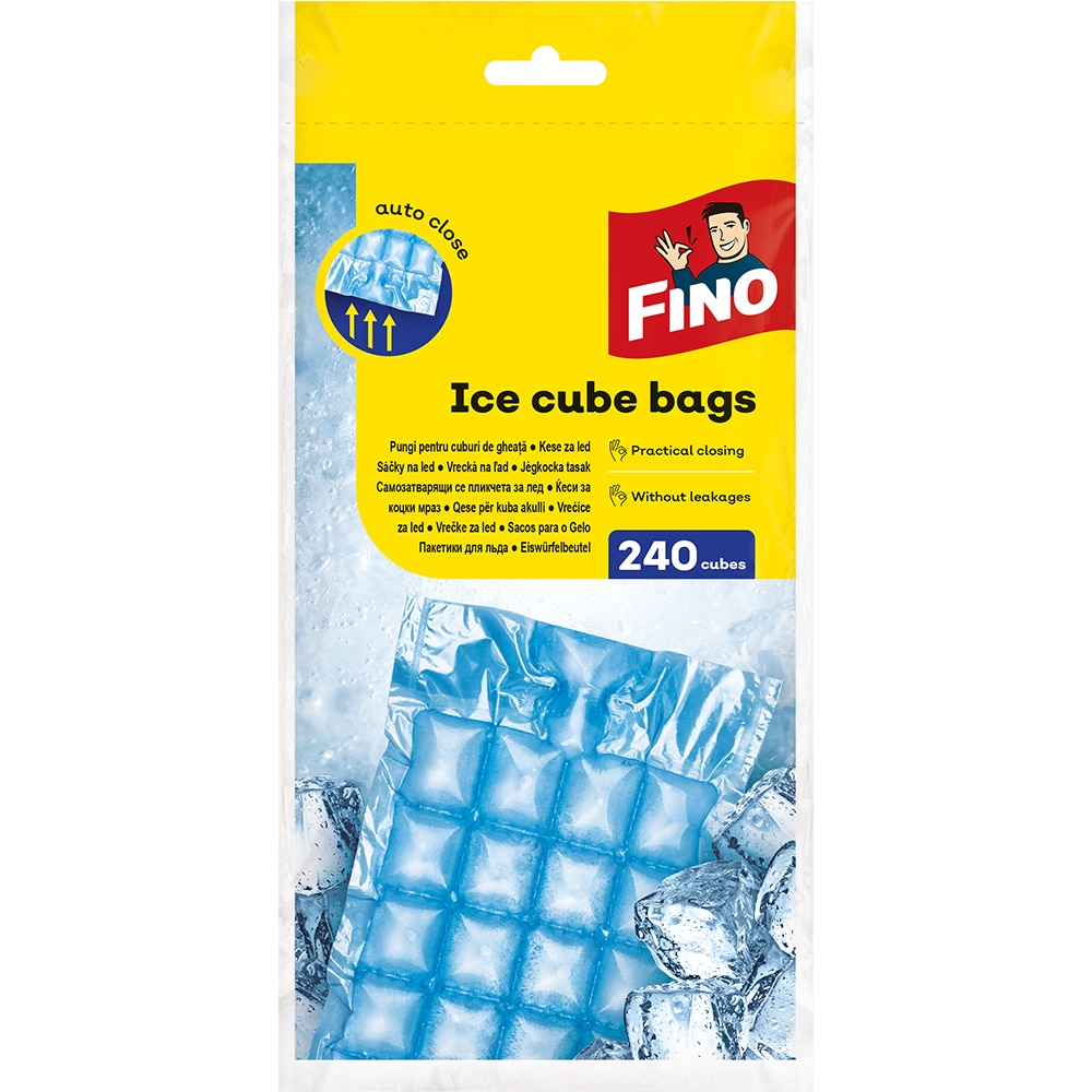 Punga cuburi de gheata FINO, cu auto-inchidere, 240 cuburi