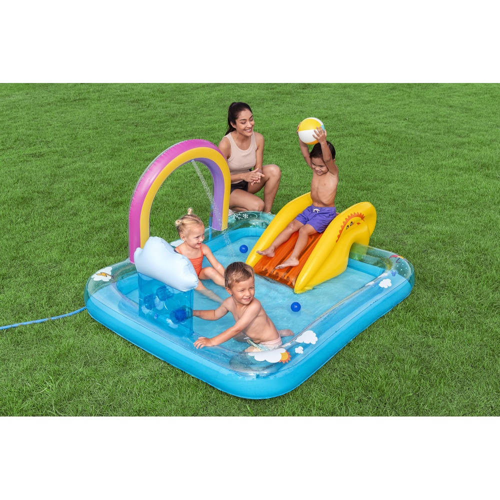Centru de joaca gonflabil BESTWAY, 2 ani+, 188 x 150 x 89 cm, 189L, tematica curcubeu
