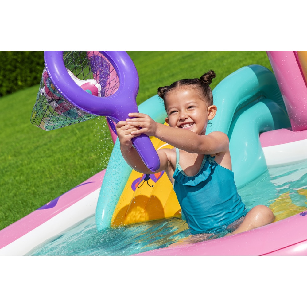 Centru de joaca gonflabil BESTWAY, 2 ani+, 180 x 180 x 117 cm, 163L, tematica fluture