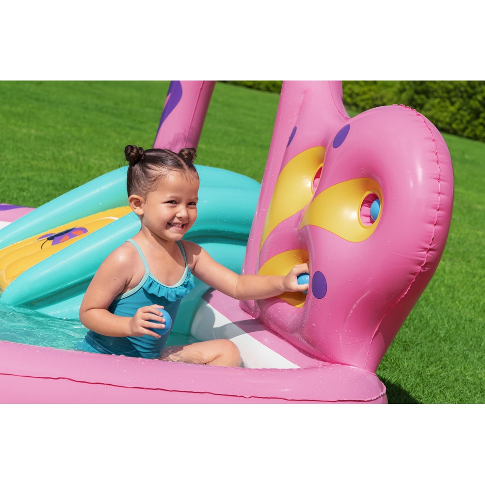 Centru de joaca gonflabil BESTWAY, 2 ani+, 180 x 180 x 117 cm, 163L, tematica fluture