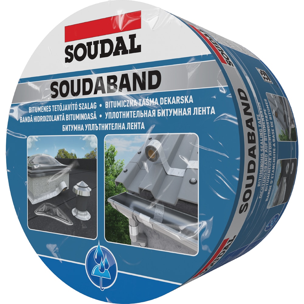 Banda hidroizolantra bituminoasa SOUDAL SoudaBand, aluminiu, 10 cm, 10 m