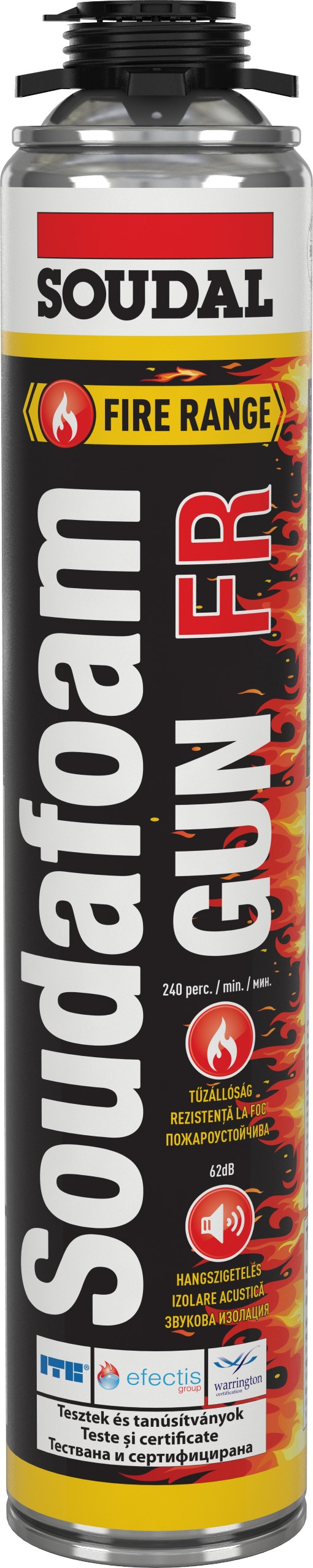 Spuma poliuretanica, aplicare pistol, 750 ml, Rosu  Soudal