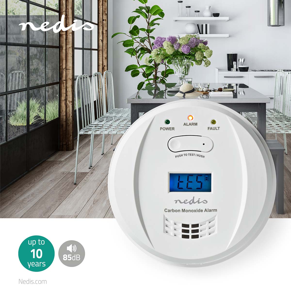 Detector monoxid de carbon, 85DB • Nedis