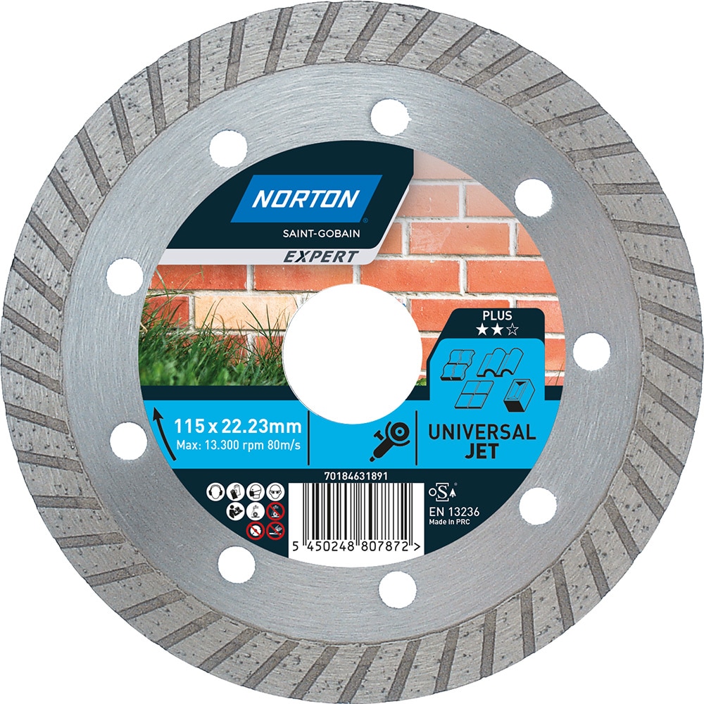 Disc diamantat pentru fierastrau NORTON, 115 x 22 mm, metal, gri