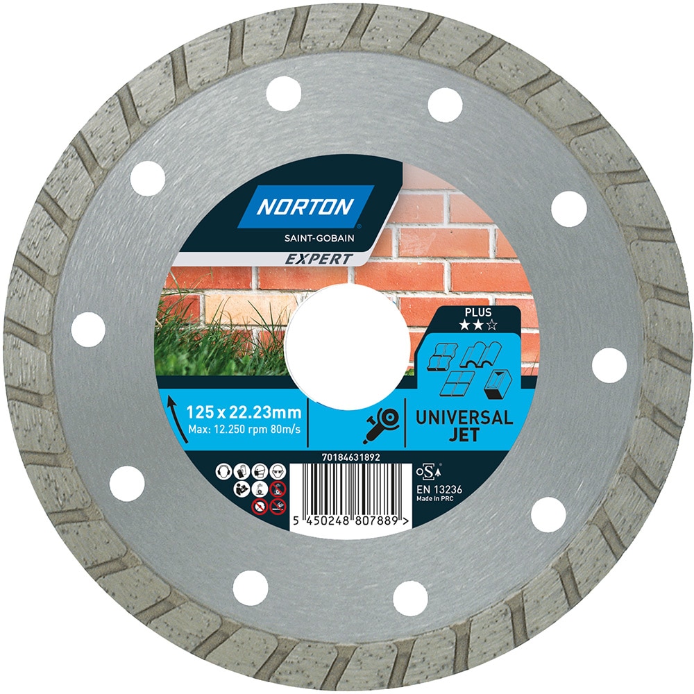 Disc diamantat pentru fierastrau NORTON, 125 x 22 mm, metal, gri