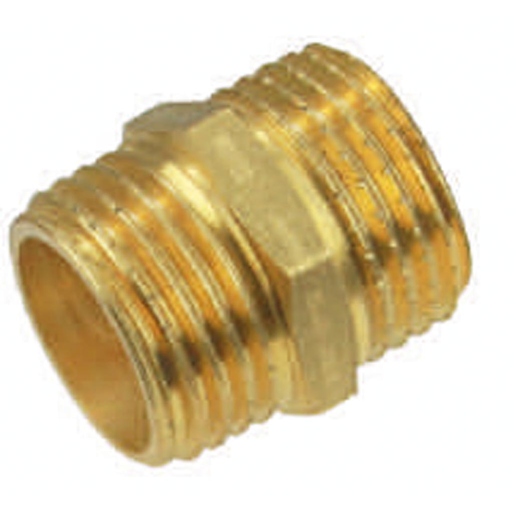 Niplu alama, racord 3/8, filet exterior-exterior