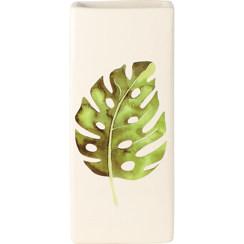 Umidificator pentru calorifer, 20.5 x 8 x 3.5 cm, ceramic, alb/verde, diverse modele cu frunze