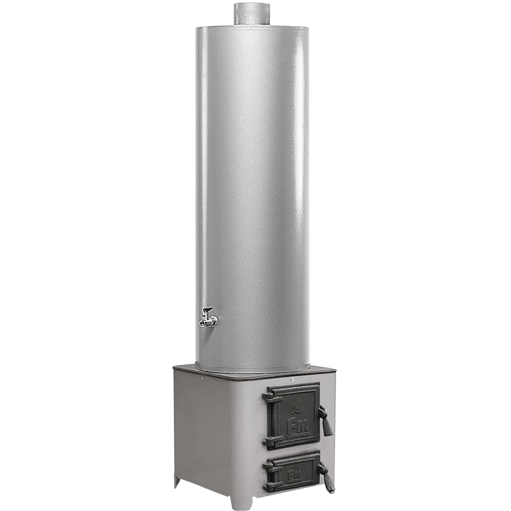 Boiler pe lemne cu focar FM Group, 90l, otel, gri