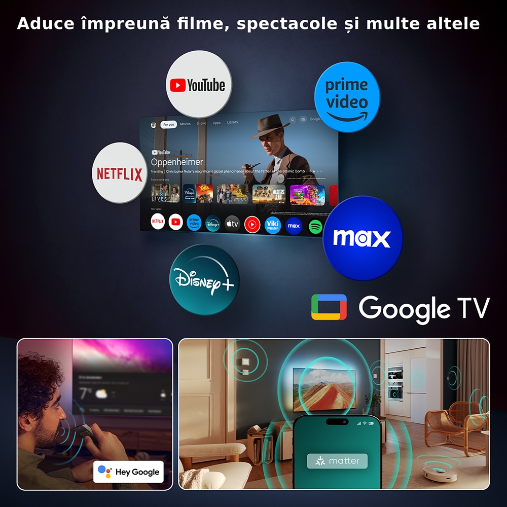 Televizor OLED PHILIPS 55OLED910, Ultra HD 4K, HDR10+, 139cm