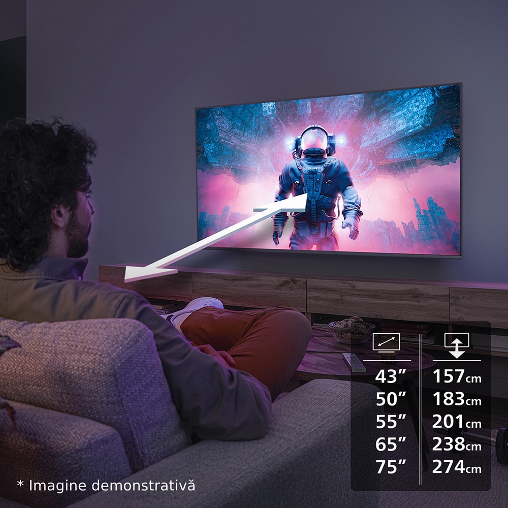 Televizor LED Smart PHILIPS 55PUS7000, Ultra HD 4K, HDR10+, 139cm