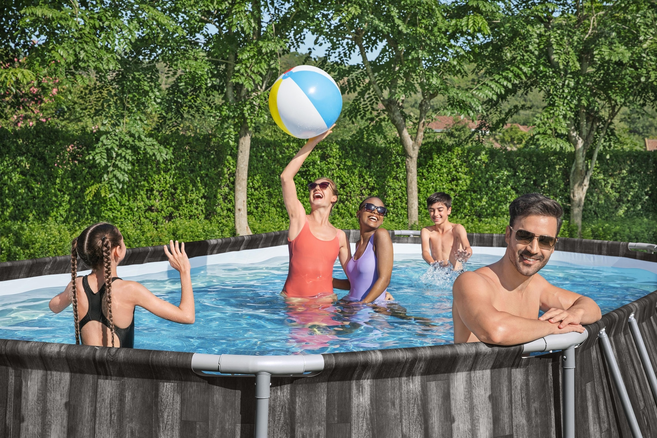 Piscina supraterana BESTWAY STEEL PRO MAX, ovala, cu pompa, 610x366x122cm, 20241L