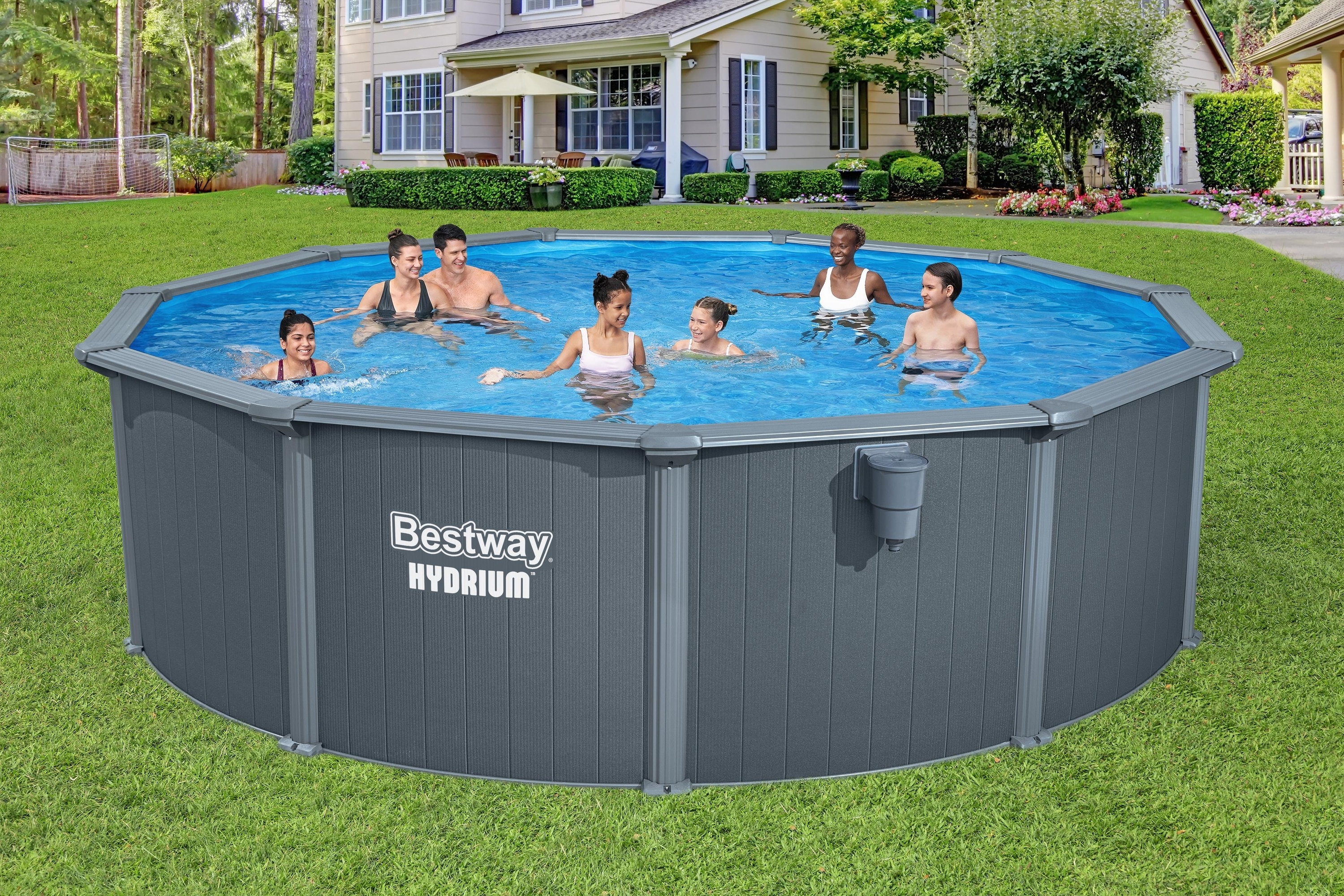 Piscina BESTWAY HYDRIUM, rotunda, otel galvanizat, 488x132 cm, 21490L