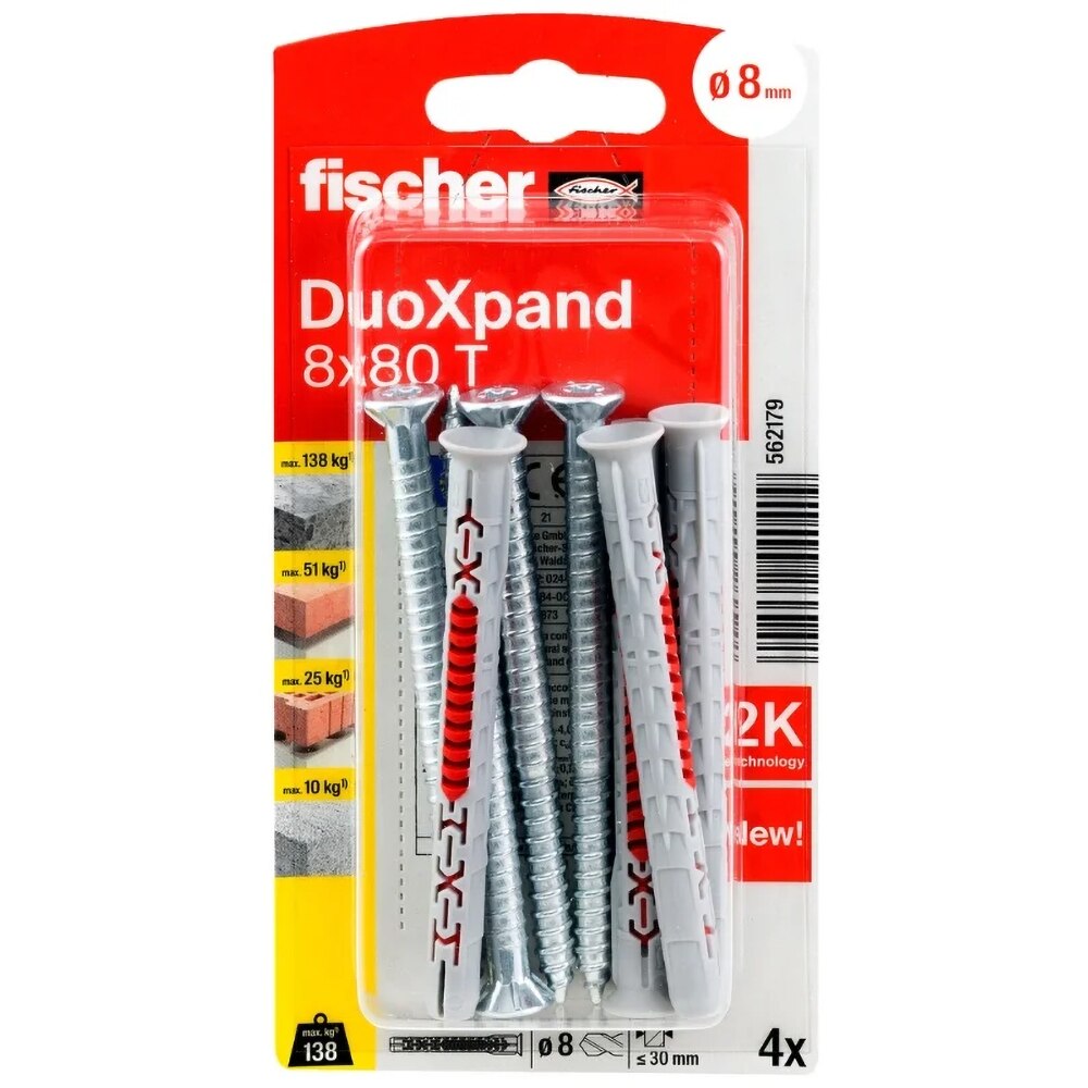 Surub cu diblu universal FISCHER DuoXpand, 8 x 87mm, 4buc