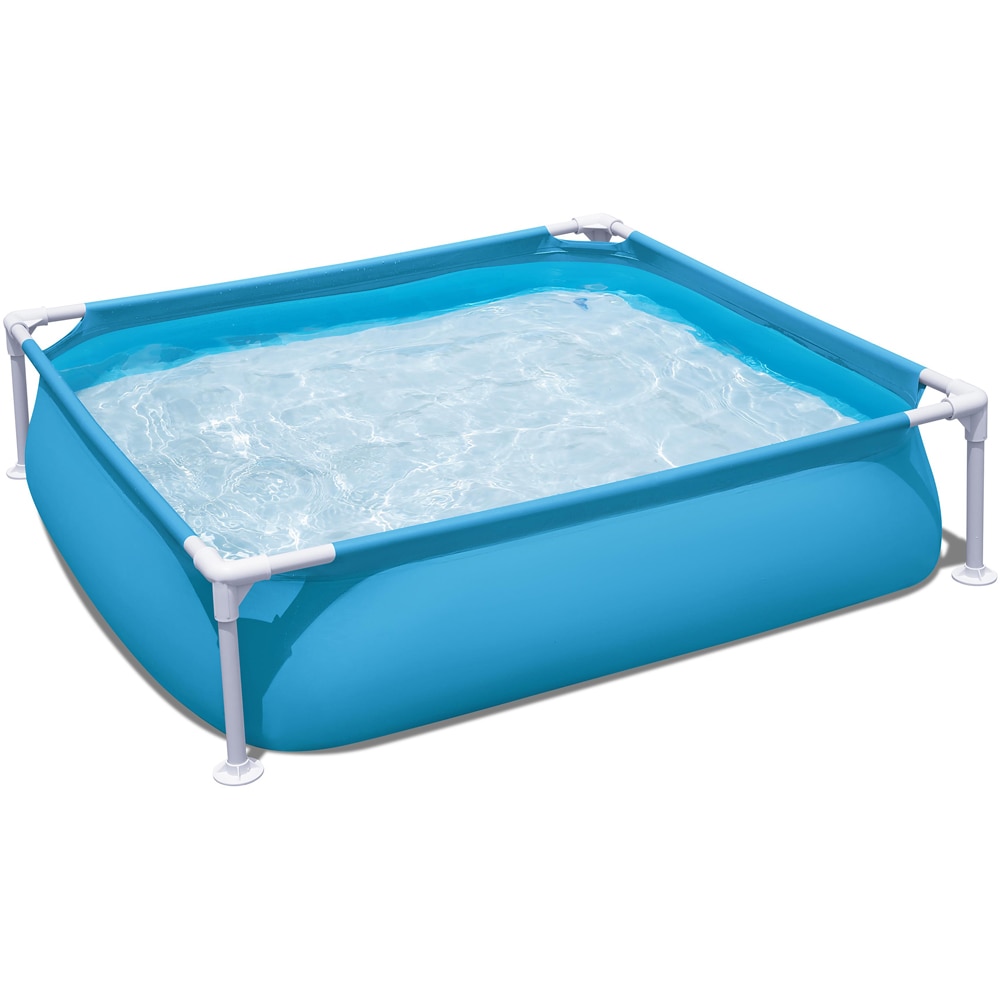 Piscina cu cadru metalic pentru copii BESTWAY, 2 ani+, patrata, 122 x 122 x 30.3 cm, 365L