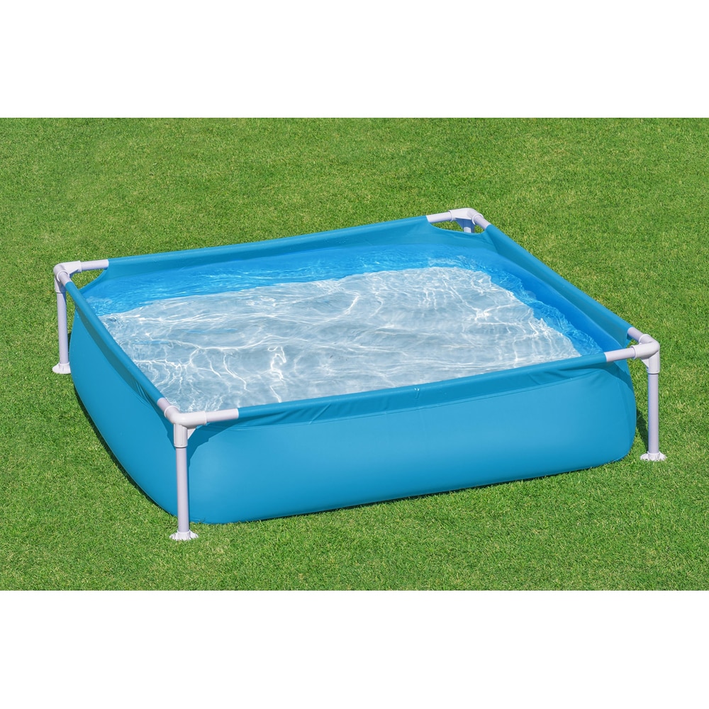 Piscina cu cadru metalic pentru copii BESTWAY, 2 ani+, patrata, 122 x 122 x 30.3 cm, 365L