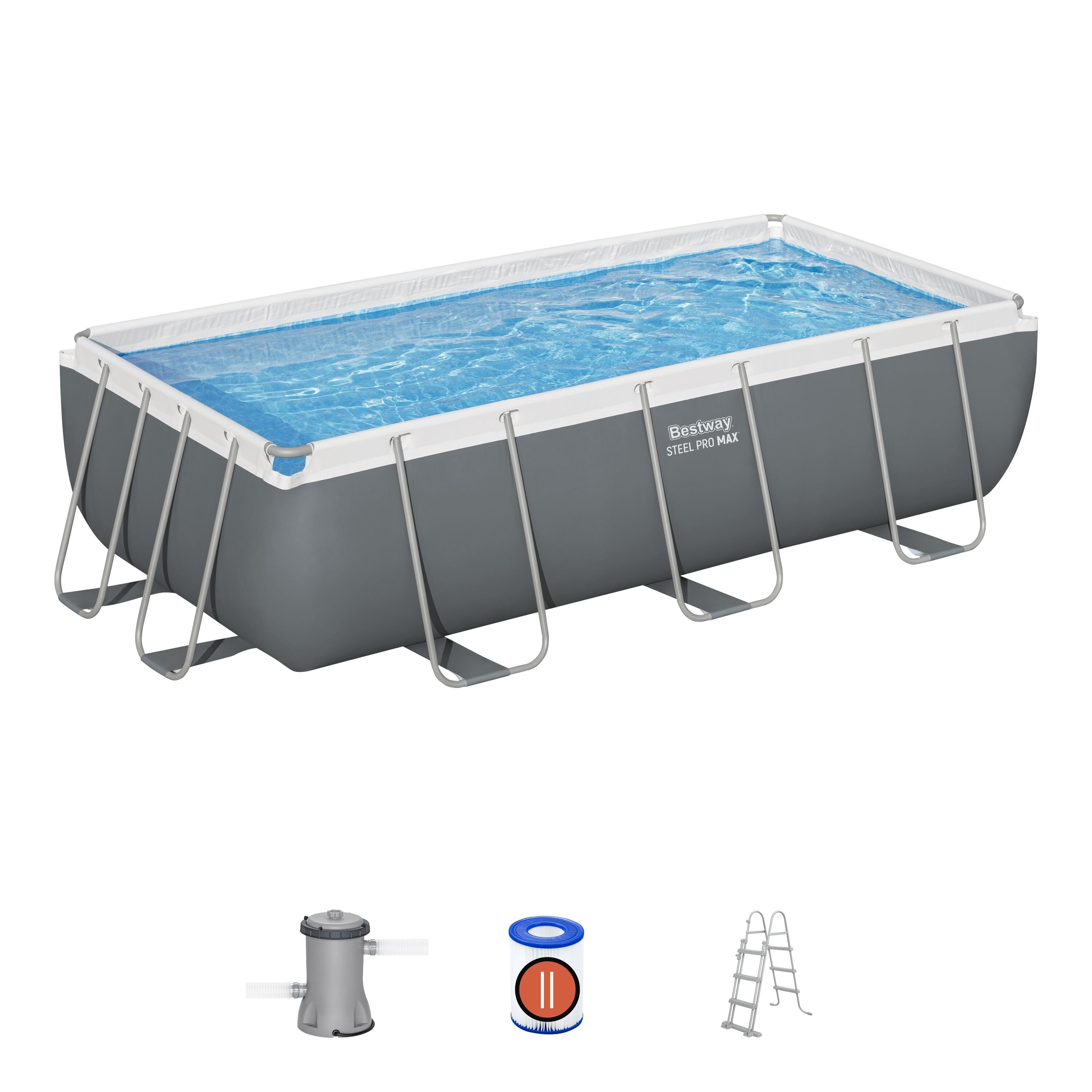Piscina supraterana BESTWAY STEEL PRO MAX, dreptunghiulara, 404x201x100 cm, 6478L