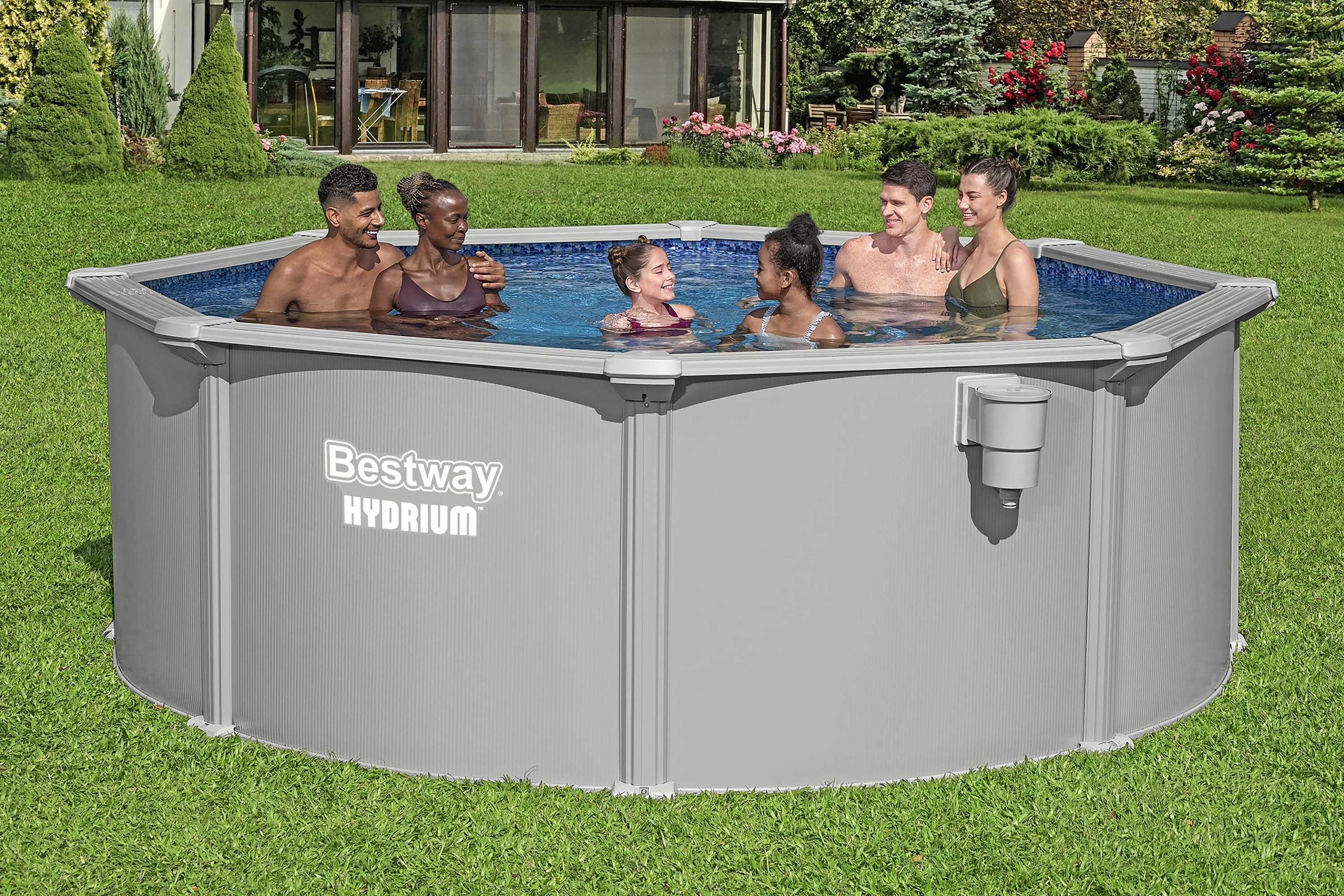 Piscina supraterna BESTWAY HYDRIUM, rotunda, otel galvanizat, 366x122 cm, 10990L